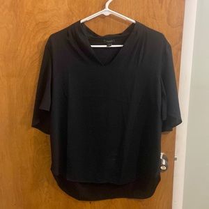 Ann Taylor Factory shear black short sleeve shirt. Size small